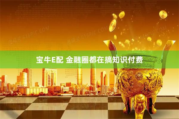 宝牛E配 金融圈都在搞知识付费