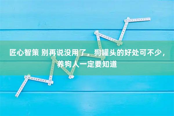 匠心智策 别再说没用了，狗罐头的好处可不少，养狗人一定要知道